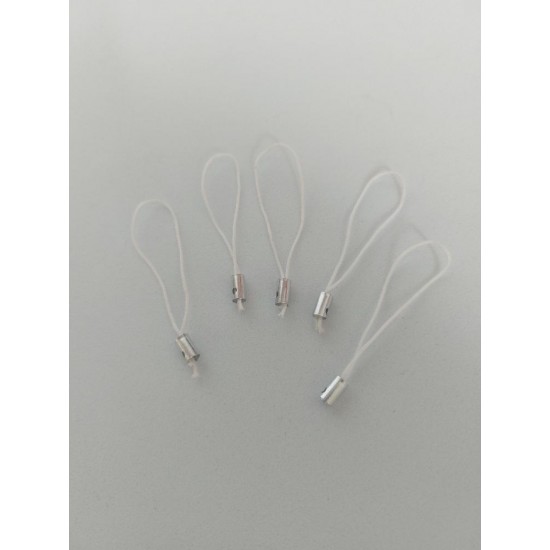 Шнур для брелоков 58 мм цв. белый, цена за 10 шт